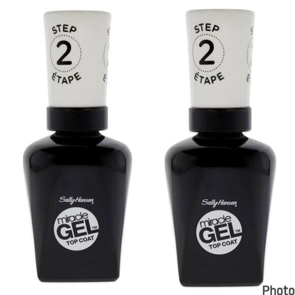 Lot Of 2 NEW Sally Hansen Step 2 Miracle Gel Nail Polish 101 Top Coat, 0.5 Fl Oz - Picture 1 of 3